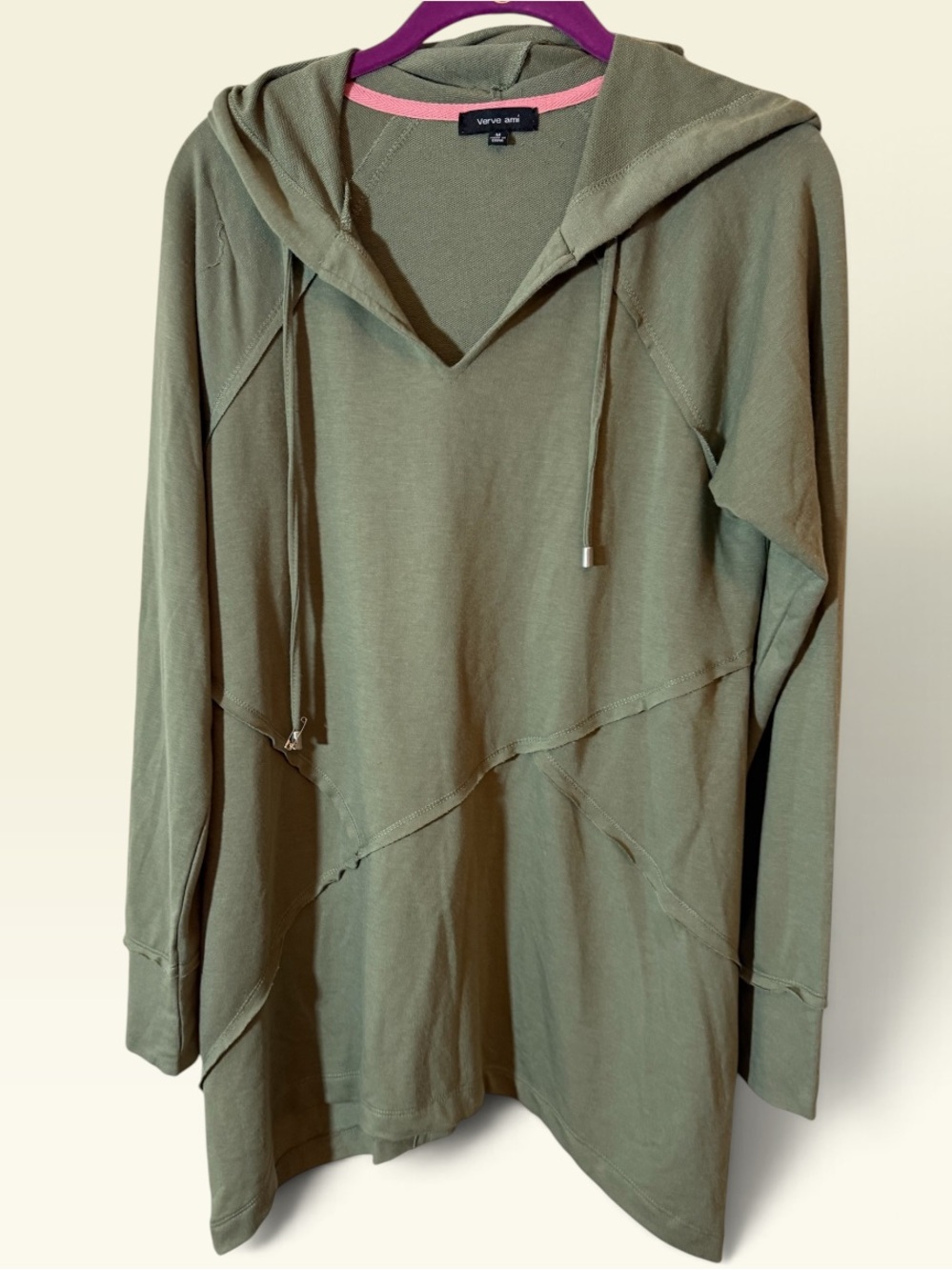 Verve Ami Olive Green Hooded Tunic Top